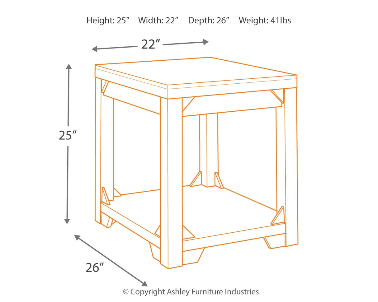 Fregine Whitewash End Table