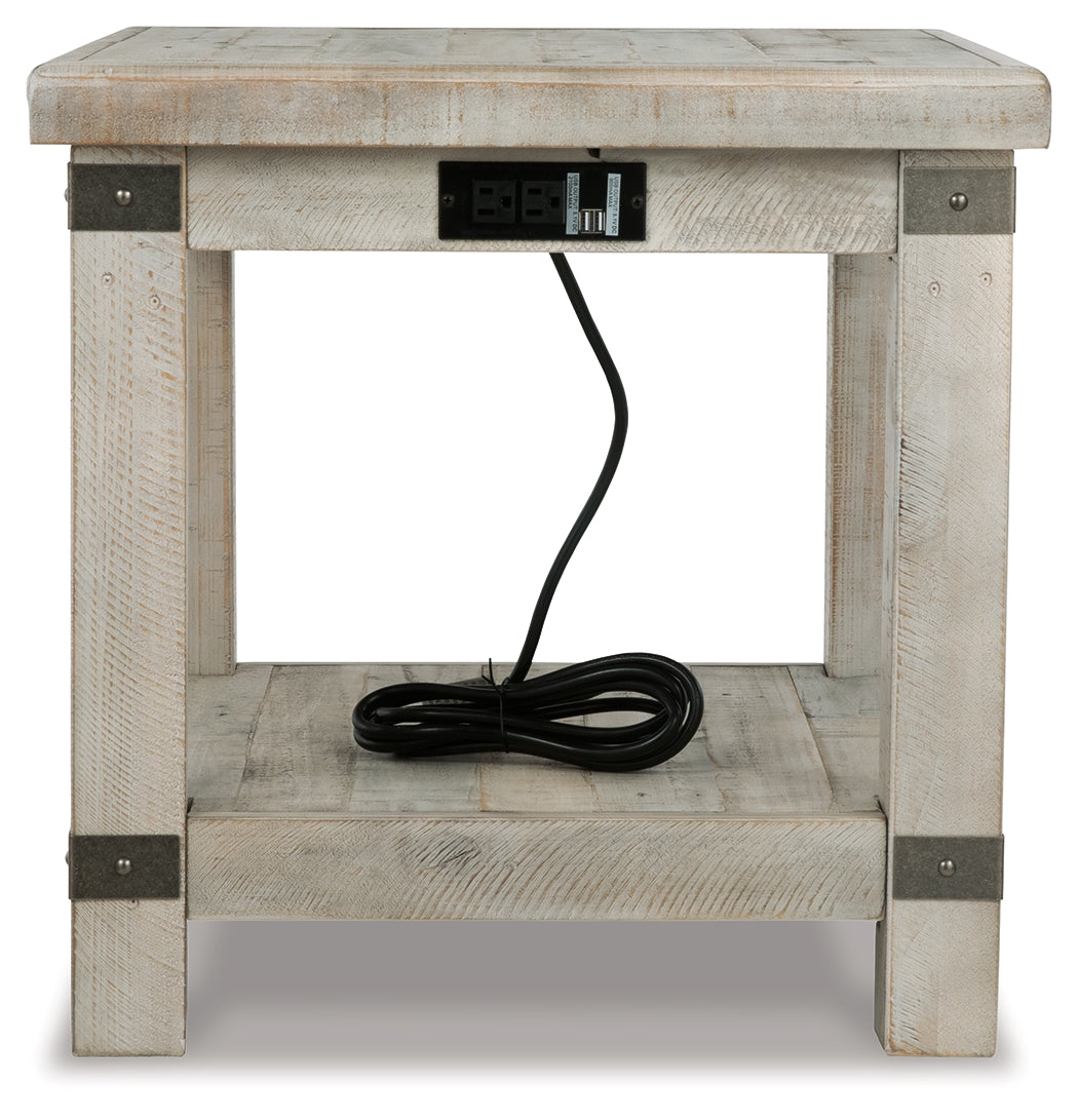 Carynhurst White Wash Gray End Table