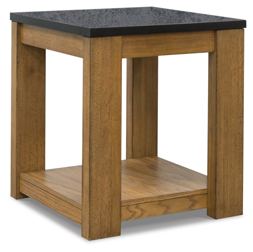 Quentina Light Brown/Black End Table