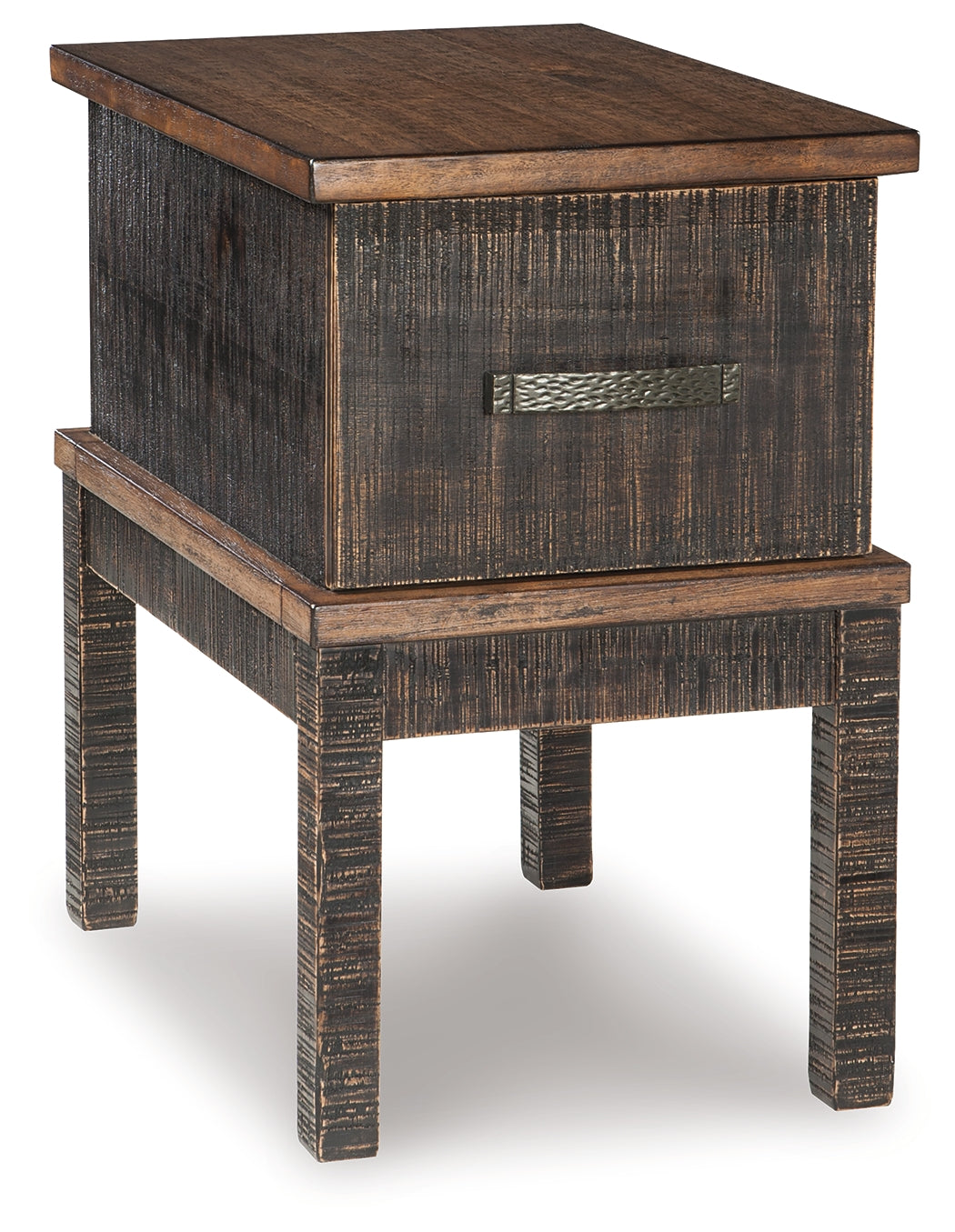 Stanah Two-Tone Chairside End Table With Usb Ports & Outlets