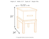 Stanah Two-Tone Chairside End Table With Usb Ports & Outlets