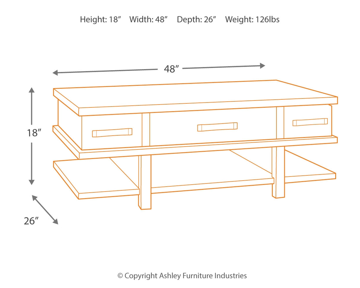 Stanah Two-Tone Coffee Table With Lift Top