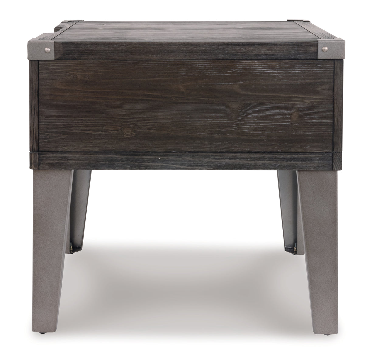 Todoe Dark Gray End Table With Usb Ports & Outlets