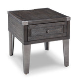 Todoe Dark Gray End Table With Usb Ports & Outlets