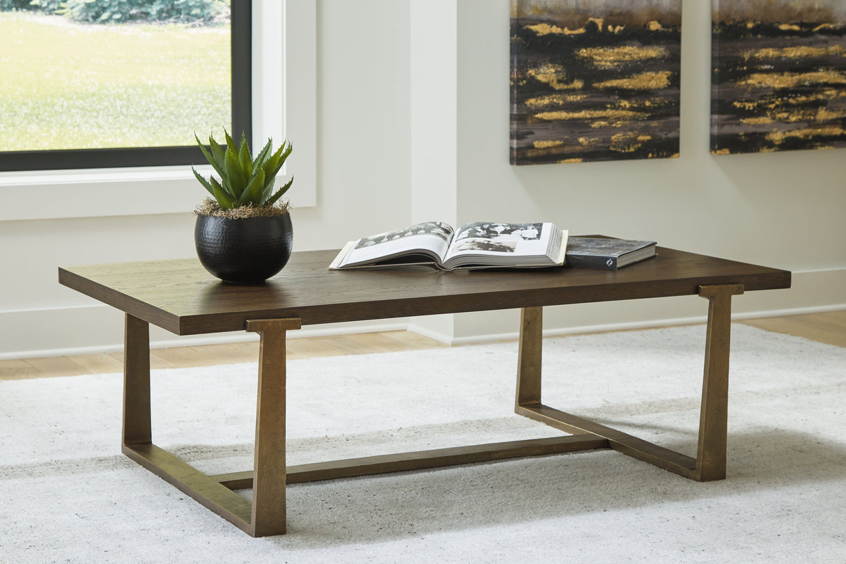 Balintmore Brown/Gold Finish Coffee Table