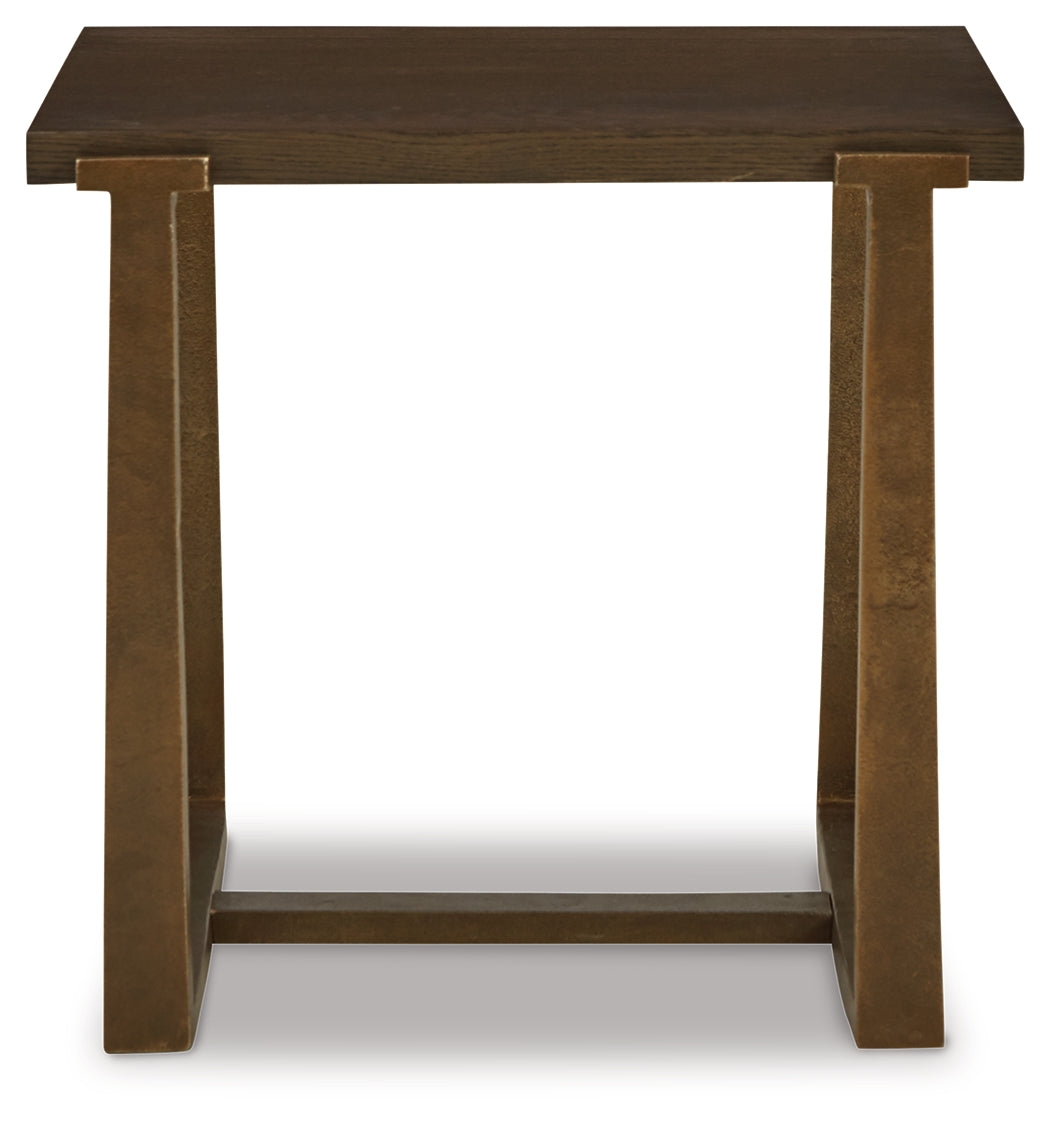 Balintmore Brown/Gold Finish End Table