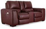 Alessandro Garnet Power Reclining Loveseat With Console