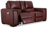 Alessandro Garnet Power Reclining Loveseat With Console