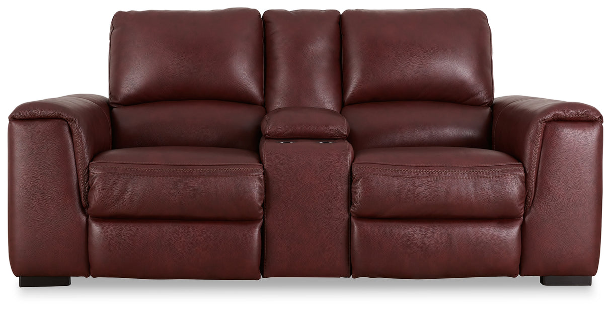 Alessandro Garnet Power Reclining Loveseat With Console