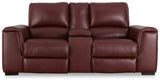 Alessandro Garnet Power Reclining Loveseat With Console