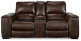 Alessandro Walnut Power Reclining Loveseat With Console