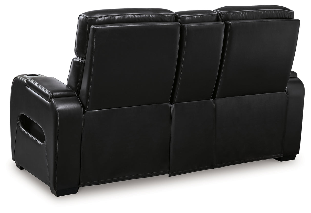 Boyington Black Power Reclining Loveseat With Console