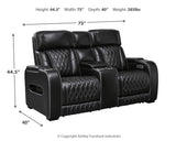 Boyington Black Power Reclining Loveseat With Console