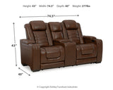 Backtrack Chocolate Power Reclining Loveseat With Console