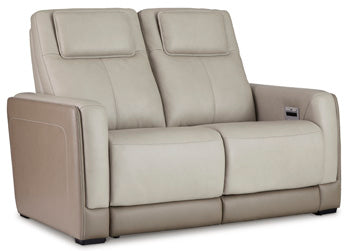 Battleville Almond Power Reclining Loveseat