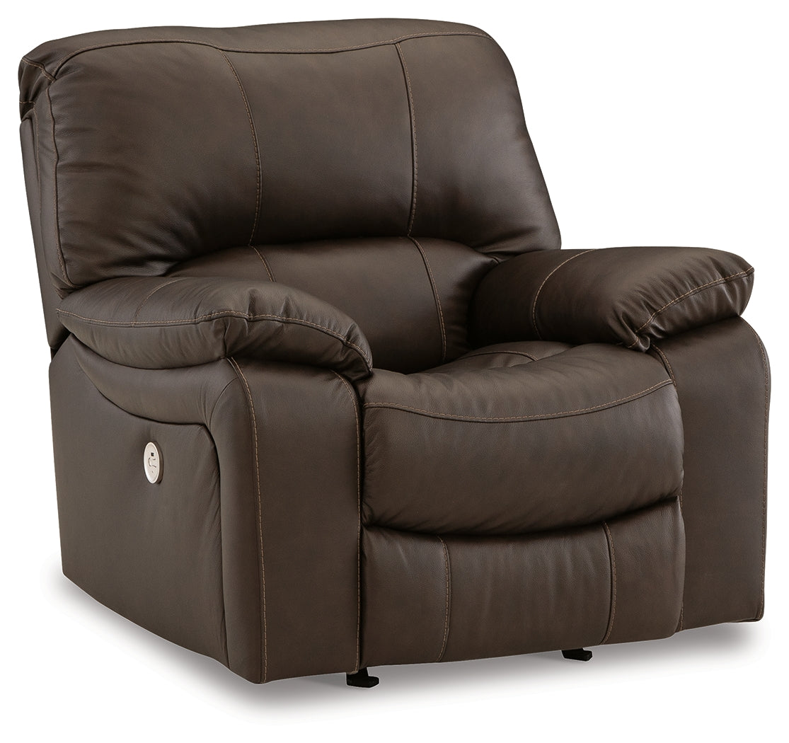 Leesworth Dark Brown Power Recliner