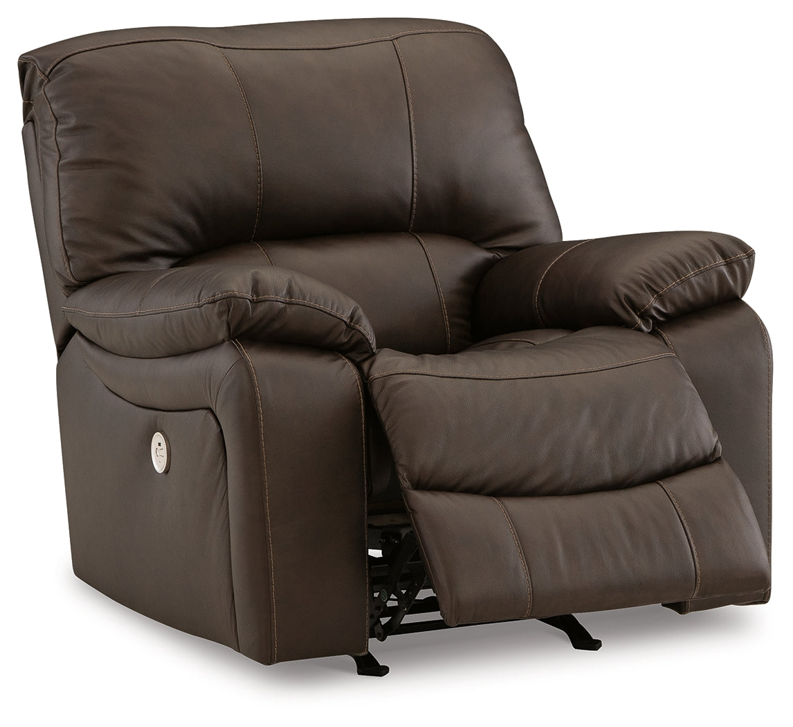 Leesworth Dark Brown Power Recliner