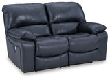 Leesworth Ocean Power Reclining Sofa, Loveseat And Recliner