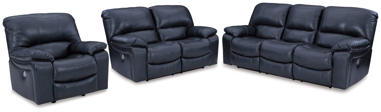 Leesworth Ocean Power Reclining Sofa, Loveseat And Recliner