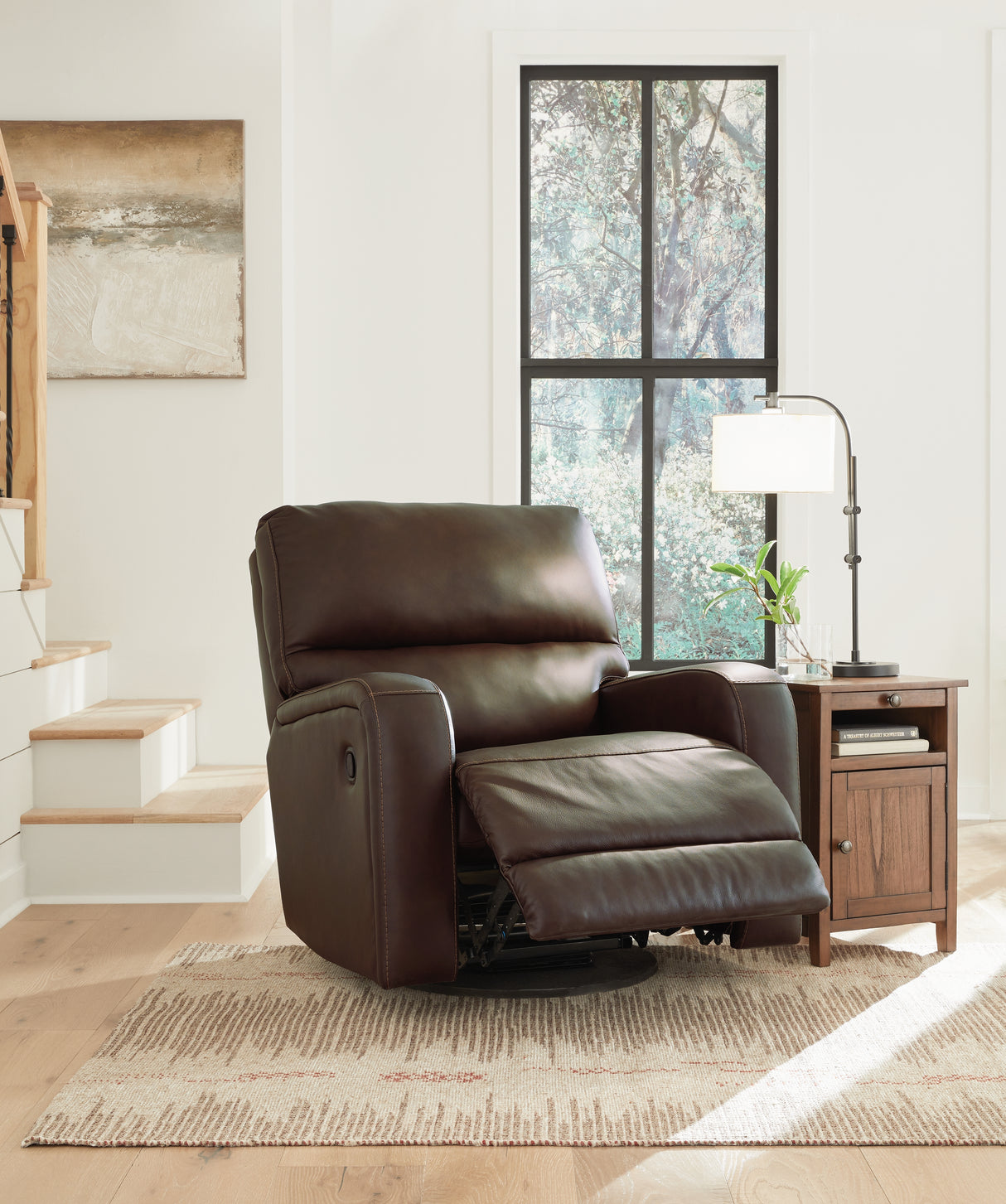 Emberla Coffee Swivel Glider Recliner