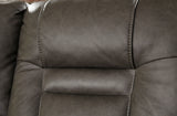 Wurstrow Smoke Power Reclining Loveseat With Console