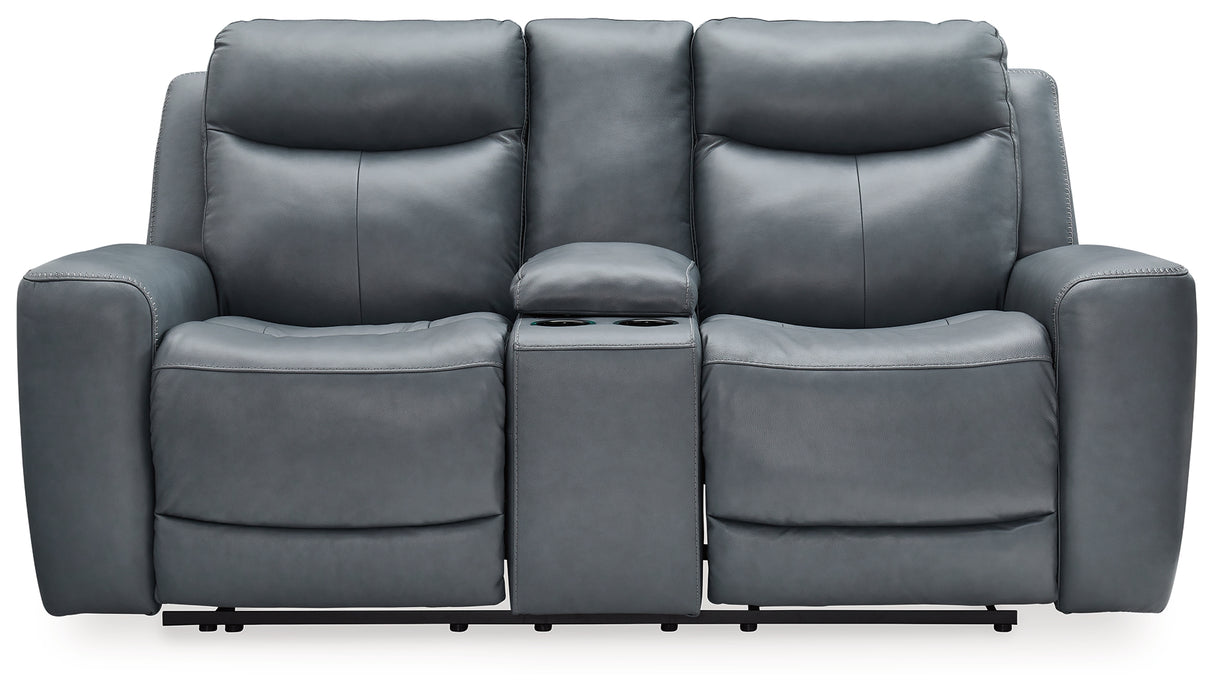 Mindanao Steel Power Reclining Loveseat With Console