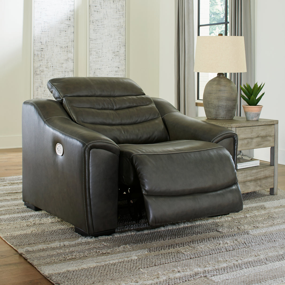 Center Dark Gray Line Power Recliner