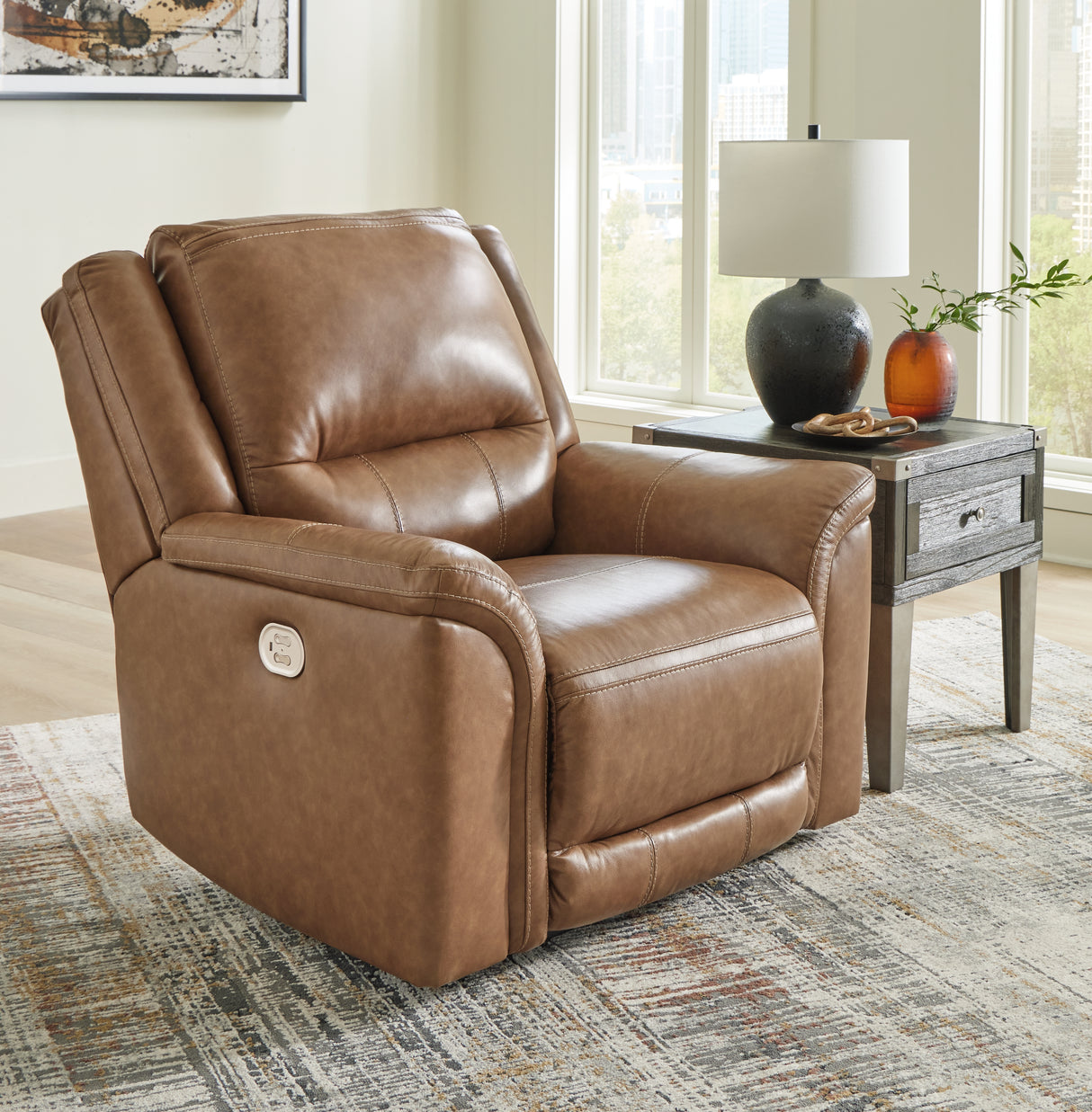 Trasimeno Caramel Power Reclining Sofa, Loveseat And Recliner