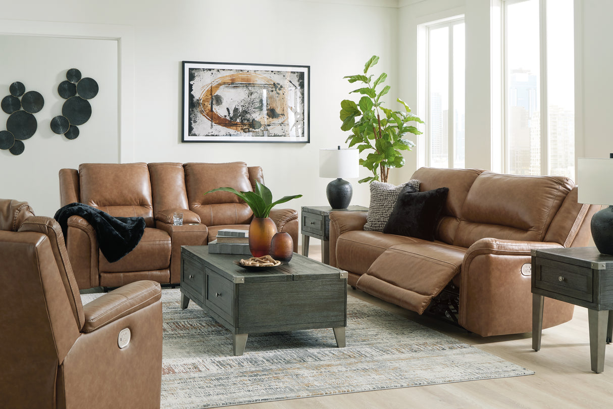 Trasimeno Caramel Power Reclining Sofa, Loveseat And Recliner