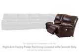 Family Dark Brown Circle Right-Arm Facing Power Reclining Loveseat With Console