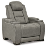 The Man-Den Power Reclining Sofa and Loveseat with Power Recliner