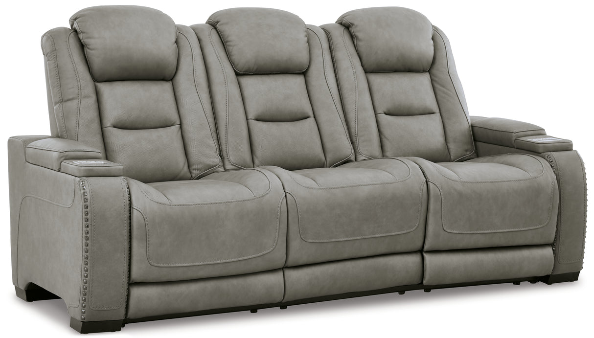 The Man-Den Power Reclining Sofa and Loveseat with Power Recliner