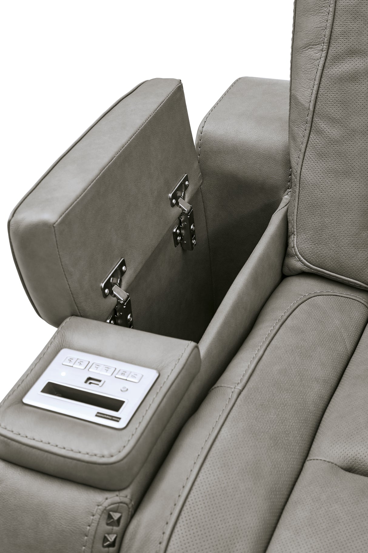 The Gray Man-Den Power Reclining Loveseat With Console