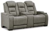 The Man-Den Power Reclining Sofa and Loveseat with Power Recliner