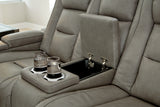 The Gray Man-Den Power Reclining Loveseat With Console