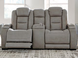 The Gray Man-Den Power Reclining Loveseat With Console