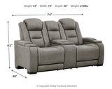 The Gray Man-Den Power Reclining Loveseat With Console