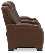 The Mahogany Man-Den Power Reclining Loveseat With Console