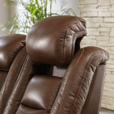 The Mahogany Man-Den Power Reclining Loveseat With Console