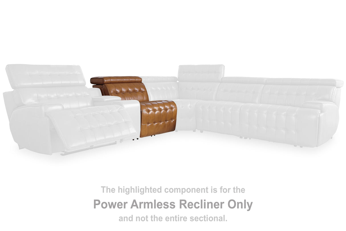 Temmpton Chocolate Power Armless Recliner