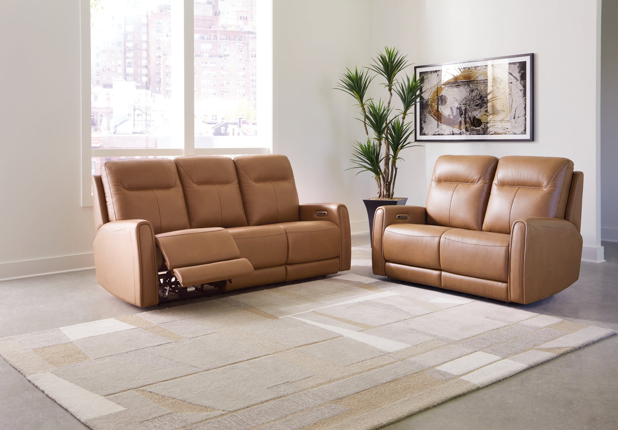 Tryanny Butterscotch Power Reclining Sofa, Loveseat And Recliner