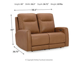 Tryanny Caramel Power Reclining Loveseat