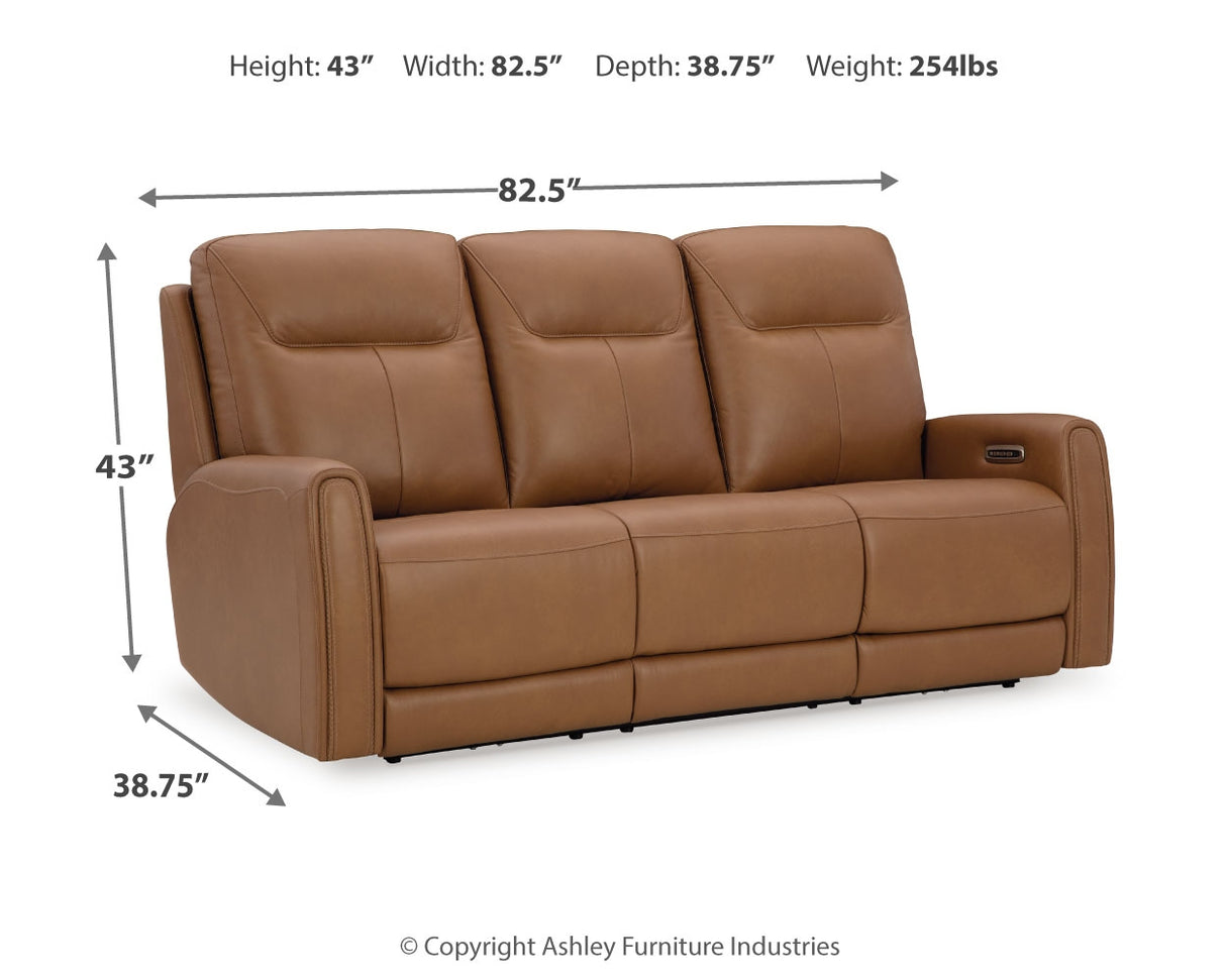 Tryanny Caramel Power Reclining Sofa