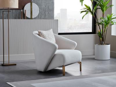 Veronica Accent Chair (Perla Cream Main/Almira Gold)