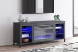 Cayberry Black 60" Tv Stand With Electric Fireplace