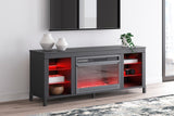 Cayberry Black 60" Tv Stand With Electric Fireplace