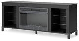 Cayberry Black 60" Tv Stand With Electric Fireplace