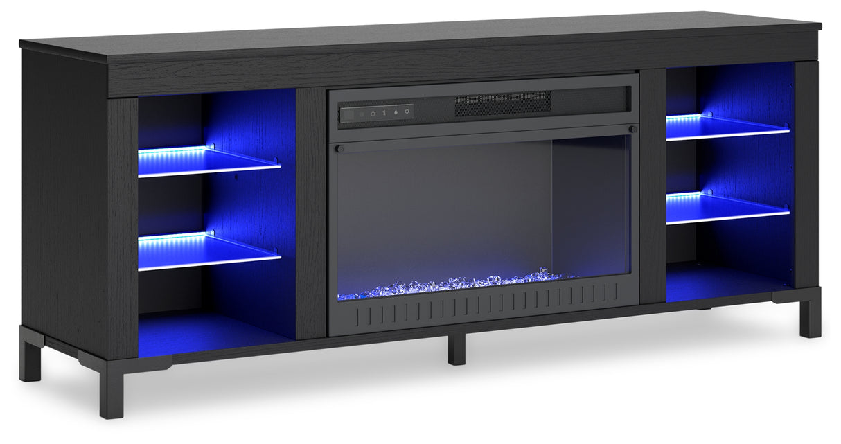 Cayberry Black 60" Tv Stand With Electric Fireplace