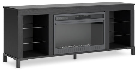 Cayberry Black 60" Tv Stand With Electric Fireplace