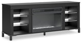 Cayberry Black 60" Tv Stand With Electric Fireplace